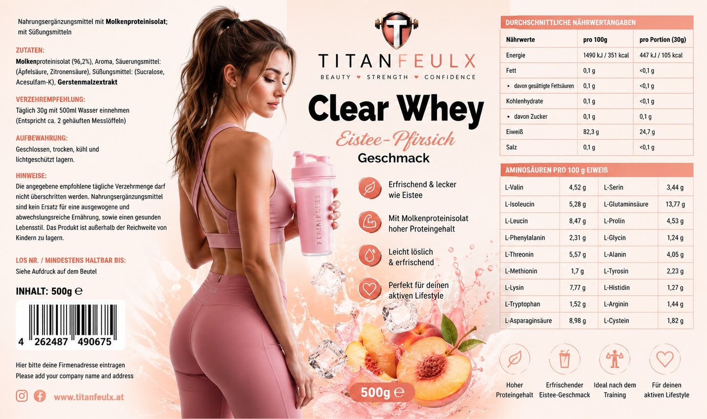 Clear Whey Protein Eistee Pfirsich
