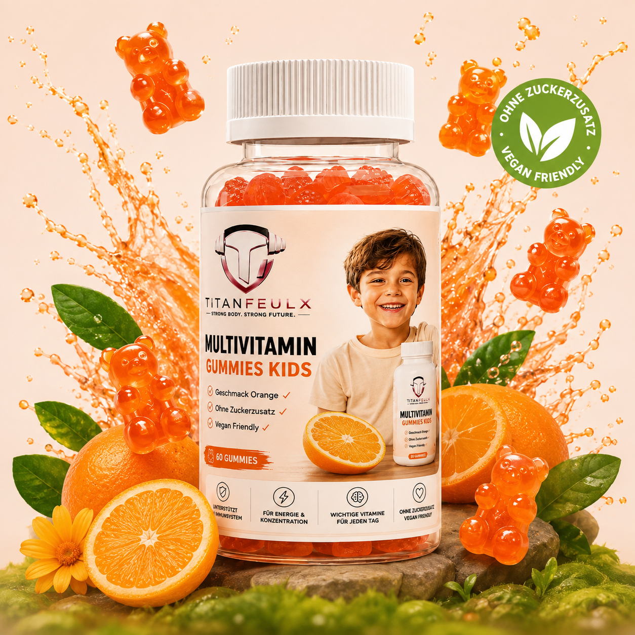 Multivitamin Gummies Kids - Orange - 60 vegane Gummies