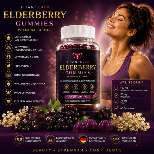 {{ Elderberry + Vitamin C + Zink Gummies - 60 Stk. }} | TitanFeulX.