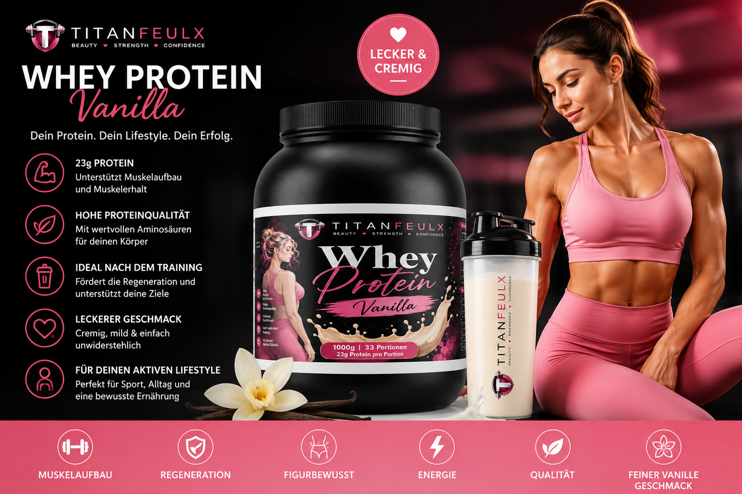 Premium Whey Protein Erdbeere
