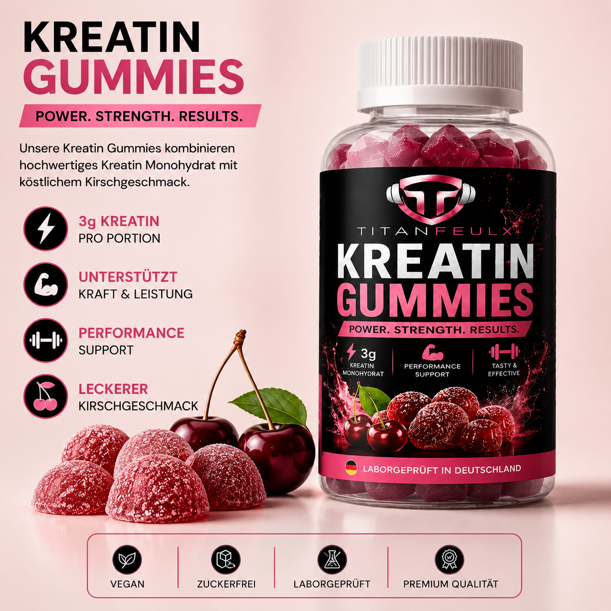 Kreatin Gummies Kirsche - 90 Stk.